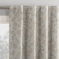 thumbnail image 1 of Sun Zero Estelle 2-pack Foliage Woven Jacquard 100% Blackout Back Tab/Rod Pocket Curtain Panel Pair, 36"W x 84"L, Stone, 1 of 1