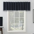 thumbnail image 1 of Sun Zero Evelina Faux Dupioni Silk Beaded Tassels Thermal Extreme 100% Blackout Back Tab Curtain Valance,50" X 17", Navy Blue, 1 of 8