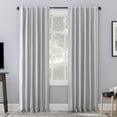 thumbnail image 1 of Sun Zero Evelina Faux Dupioni Silk Thermal Extreme 100% Blackout Back Tab/Rod Pocket Curtain Panel, 50"W x 95"L, Chrome Gray, 1 of 1