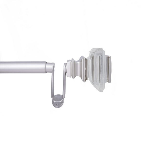 Sun Zero Faith Decorative Room Darkening Steel Wrap Rod, 66-120" Adjustable Length, 3/4" Dia., Brushed Nickel