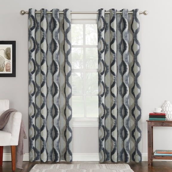 Sun Zero Geometric Grommet Room Darkening/Energy Efficient Curtain Panel, 54" X 63"