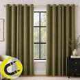 thumbnail image 1 of Sun Zero Graham 2-pack Dual-Sided Magnetic Closure 100% Blackout Grommet Curtain Panel Pair, 40"W x 63"L, Sage Green, 1 of 10