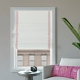thumbnail image 1 of Sun Zero Hailey Pink Ribbon Border 100% Blackout Cordless Roman Shade, 35"W x 64"L, Pink/White, 1 of 8
