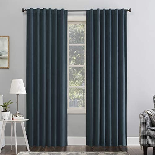 Teal Velvet Blackout Back Tab Curtain Panel, 50" x 84"