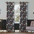 thumbnail image 1 of Sun Zero Irma Vintage Floral Blackout Grommet Curtain Panel, 40"X63", Black, 1 of 8