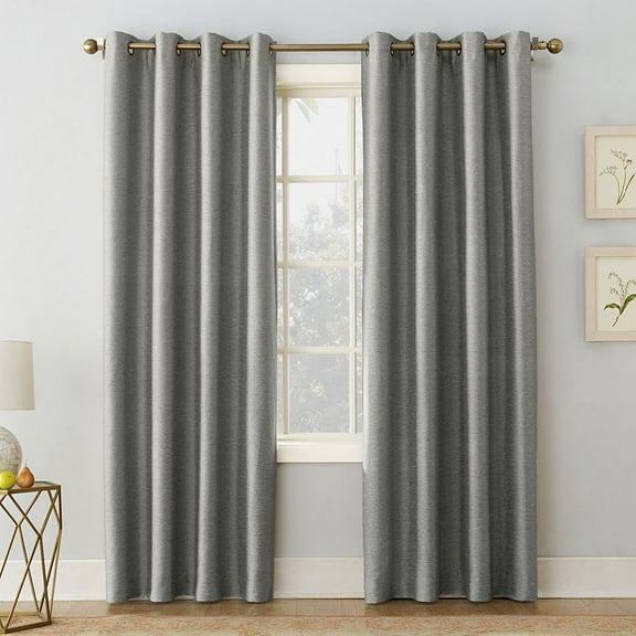 Sun Zero Isaac Blackout Grommet-Top Curtain Panel, 52" x 63", Gray