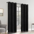 thumbnail image 1 of Sun Zero Isidora Velvet Magnetic Closure 100% Blackout Grommet Curtain Panel, 40"W x 84"L, Black, 1 of 10