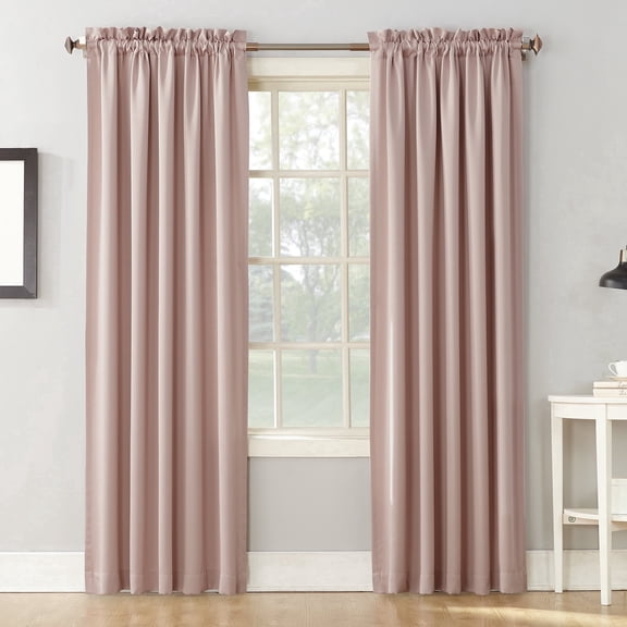 Sun Zero Kylee 2-pack Energy Saving Rod Pocket Curtain Panel Pair, 54"W x 63"L, Blush