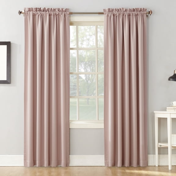 Sun Zero Kylee 2-pack Energy Saving Rod Pocket Curtain Panel Pair, 54"W x 63"L, Blush