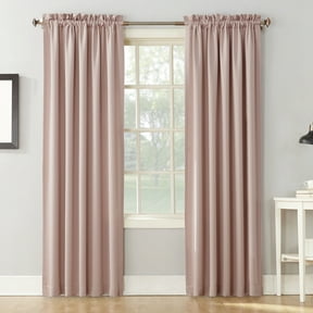 Sun Zero Kylee 2-pack Energy Saving Rod Pocket Curtain Panel Pair, 54"W x 84"L, Blush