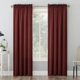 thumbnail image 1 of Sun Zero Kylee Energy Efficient Room Darkening Rod Pocket Curtain Panel, 54" x 108", Wine, 1 of 5