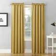 thumbnail image 1 of Sun Zero Kylee Energy Efficient Room Darkening Rod Pocket Curtain Panel, 54" X 63", Flax Gold, 1 of 9
