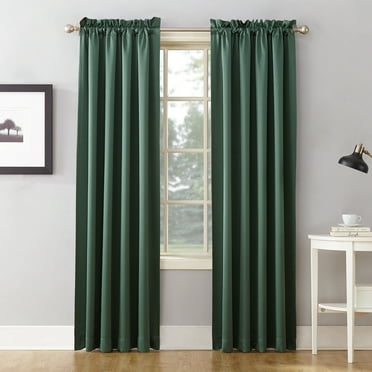 Sun Zero Kylee Energy Efficient Room Darkening Rod Pocket Curtain Panel, 54" X 84", Everglade Green