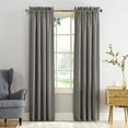 thumbnail image 1 of Sun Zero Kylee Energy Efficient Room Darkening Rod Pocket Curtain Panel, 54" X 84", Gray, 1 of 9