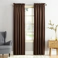 thumbnail image 1 of Sun Zero Kylee Energy Efficient Room Darkening Rod Pocket Curtain Panel, 54" X 95", Chocolate Brown, 1 of 8