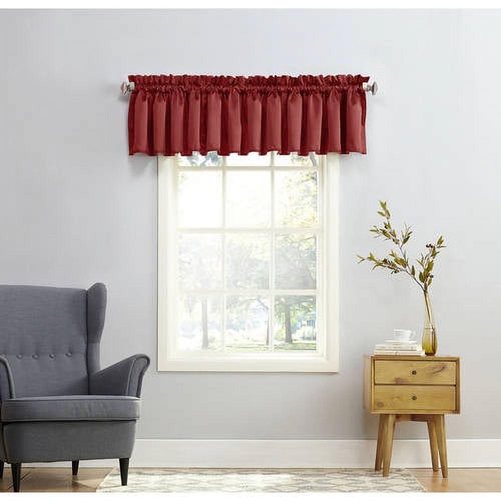 Brick Red 54"x18" Room Darkening Rod Pocket Valance