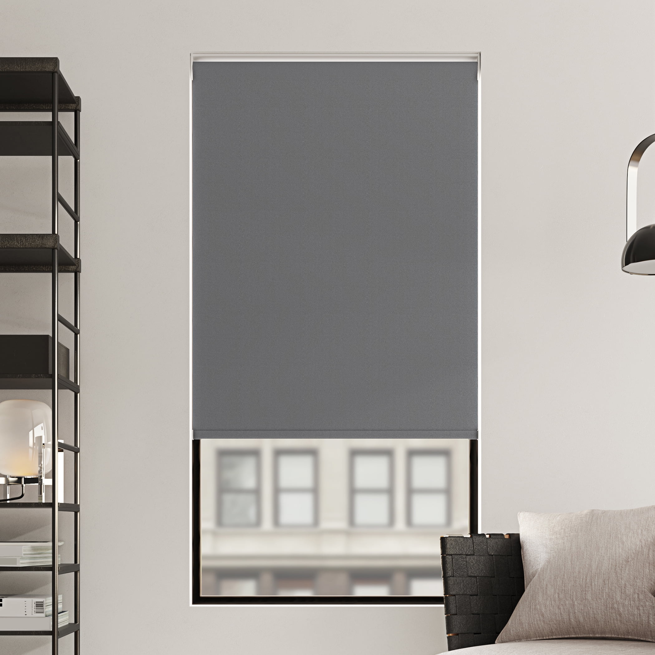 Gray Cordless Fabric Blackout Roller Shade 45" x 72"