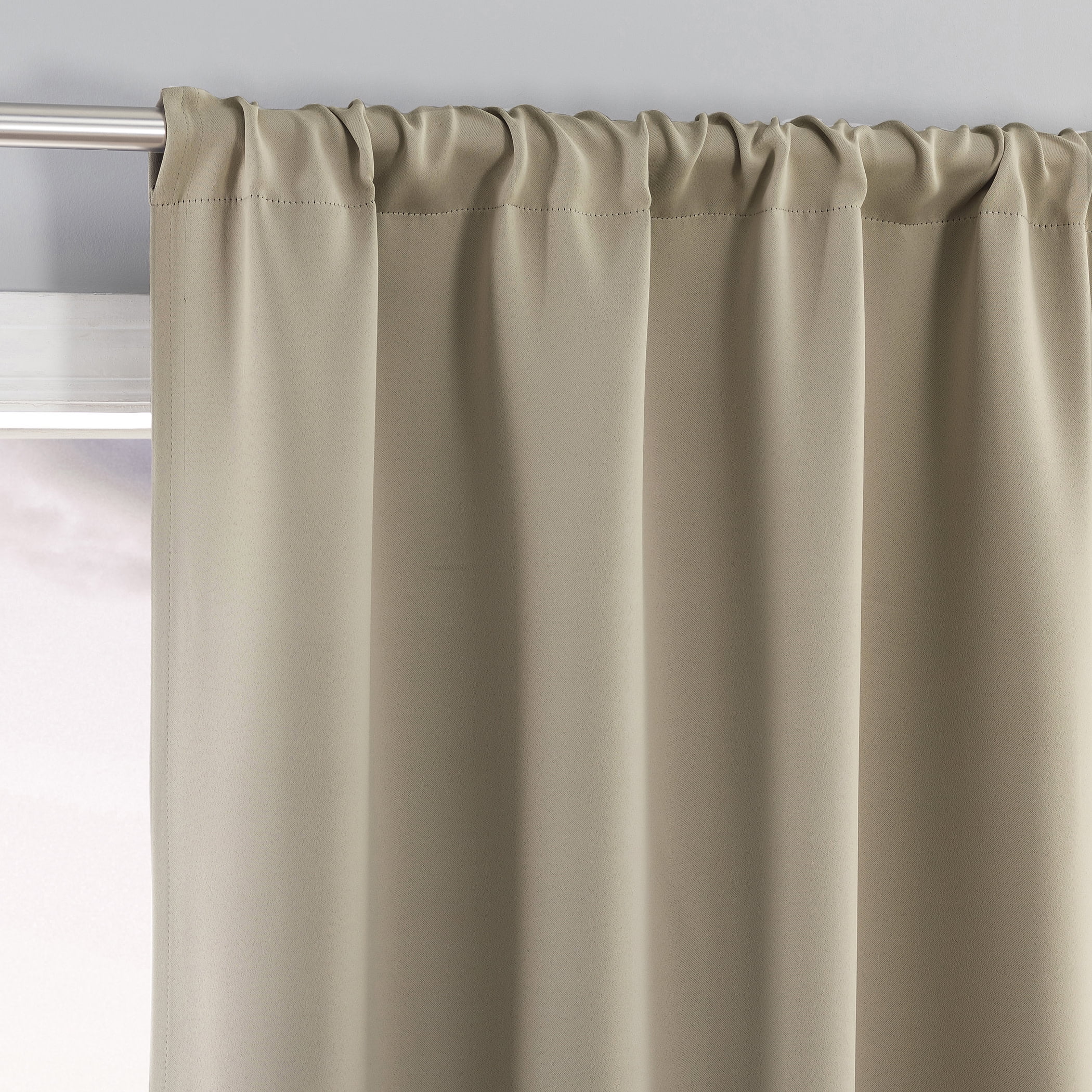 Sun Zero Laredo 2-pack 100% Blackout Rod Pocket Curtain Panel Pair, 37"x63", Taupe