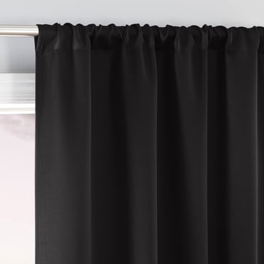 Sun Zero Laredo 2-pack 100% Blackout Rod Pocket Curtain Panel Pair, 37"x84", Black