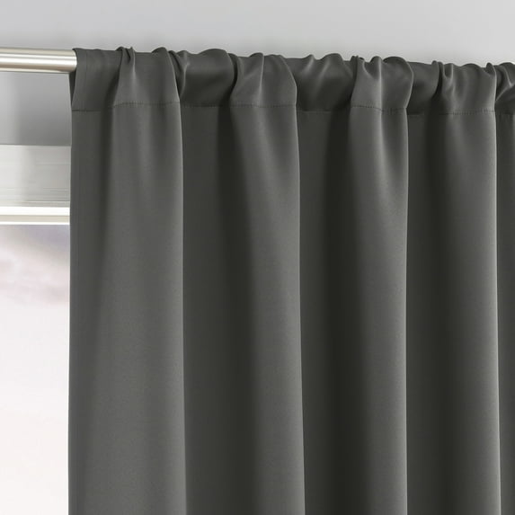 Sun Zero Laredo 2-pack 100% Blackout Rod Pocket Curtain Panel Pair, 37"x84", Grey