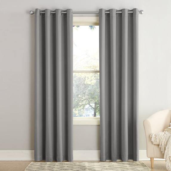 Sun Zero Madison 1-Piece Room Darkening Grommet Curtain Panel, 54"X54", Gray