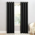 thumbnail image 1 of Sun Zero Madison 1-Piece Room Darkening Grommet Curtain Panel, 54"X54", Black, 1 of 5