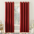 thumbnail image 1 of Sun Zero Madison 1-Piece Room Darkening Grommet Curtain Panel, 54"X95", Holiday Red, 1 of 9