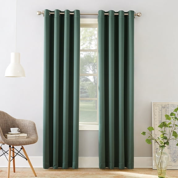 Sun Zero Madison 2-pack Energy Saving Grommet Curtain Panel Pair, 54"W x 95"L, Everglade