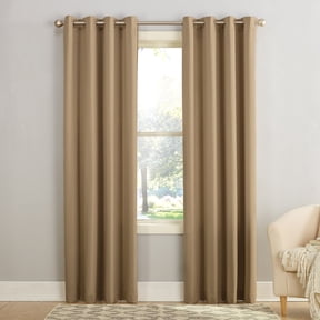 Sun Zero Madison 2-pack Energy Saving Grommet Curtain Panel Pair, 54"W x 95"L, Taupe