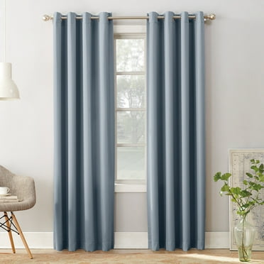 Sun Zero Madison Grommet Room Darkening Window Curtain Panel, 54"X95", Vintage Blue