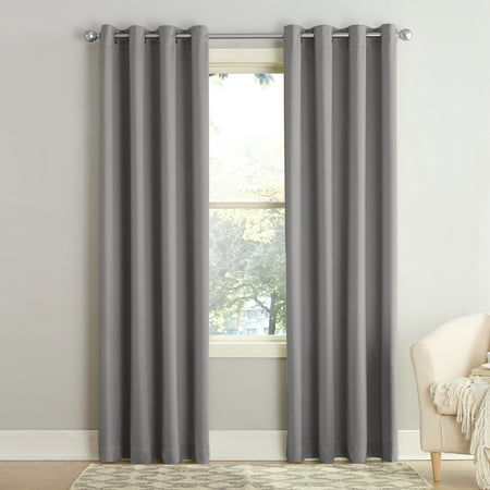 Sun Zero Madison Room Darkening Grommet Curtain Panel, 84" x 54", Gray