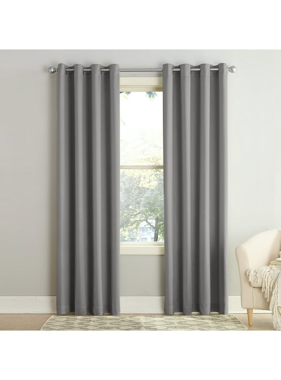 Sun Zero Madison Room Darkening Grommet Curtain Panel, 84" x 54", Gray