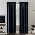 thumbnail image 1 of Sun Zero Malmo 1-Piece Theater Grade Extreme 100% Blackout Rod Pocket Curtain Panel, 52"X63", Navy, 1 of 10