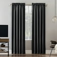 thumbnail image 1 of Sun Zero Malmo 1-Piece Theater Grade Extreme 100% Blackout Rod Pocket Curtain Panel, 52"X84", Coal, 1 of 11