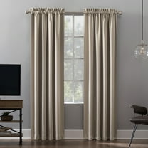 Sun Zero Malmo 1-Piece Theater Grade Extreme 100% Blackout Rod Pocket Curtain Panel, 52"X84", Stone