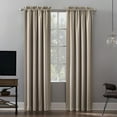 thumbnail image 1 of Sun Zero Malmo 1-Piece Theater Grade Extreme 100% Blackout Rod Pocket Curtain Panel, 52"X95", Stone, 1 of 11