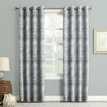 Sun Zero Medallion Grommet Blackout Curtain Panel, 50.0" X 95.0", 50"X95", Indigo Blue