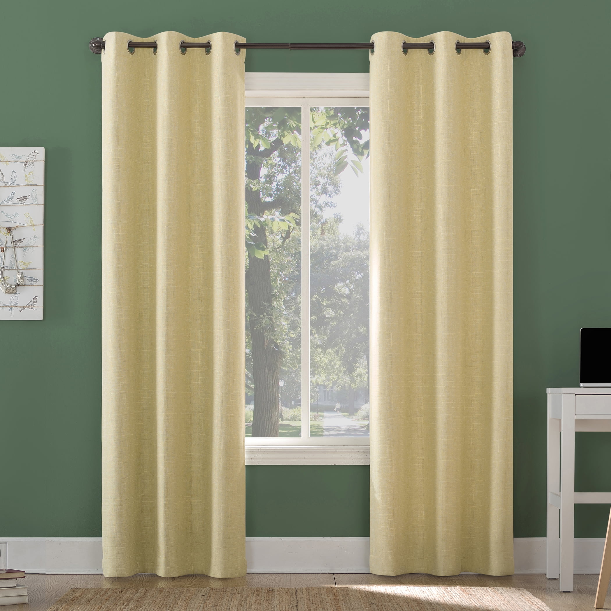 Sun Zero Miles 100% Blackout Grommet Single Curtain Panel in Yellow 40" x 84"