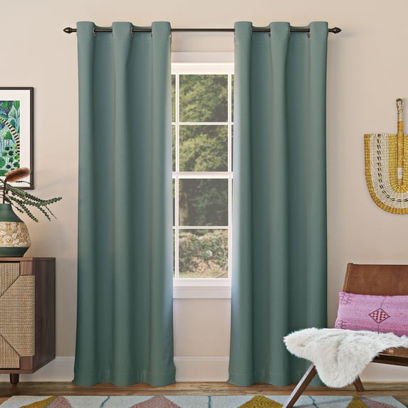 Sun Zero Nolan 1-Piece Energy Saving Blackout Grommet Curtain Panel, 40"X54", Mineral