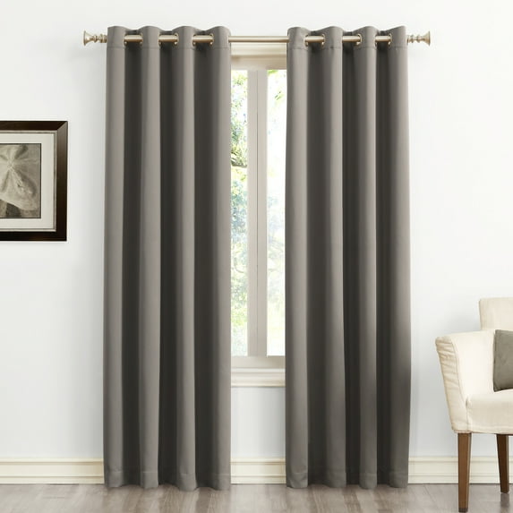 Sun Zero Nolan 1-Piece Energy Saving Blackout Grommet Curtain Panel, 54"X120", Gray