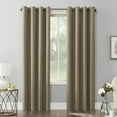 thumbnail image 1 of Sun Zero Nolan 1-Piece Energy Saving Blackout Grommet Curtain Panel, 54"X63", Barley Brown, 1 of 9