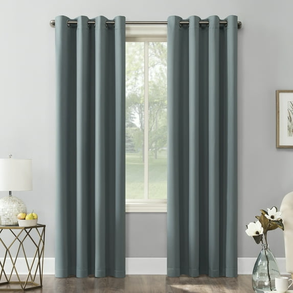 Sun Zero Nolan 1-Piece Energy Saving Blackout Grommet Curtain Panel, 54"x84", Mineral