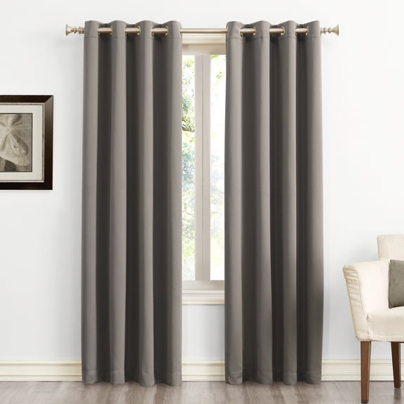 Sun Zero Nolan Energy Efficient Blackout Grommet Single Curtain Panel, 54" x 95", Gray