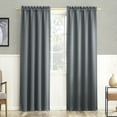 thumbnail image 1 of Sun Zero Nolan 1-Piece Energy Saving Blackout Rod Pocket Curtain Panel, 40"X63", Denim Blue, 1 of 8