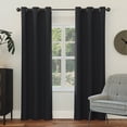 thumbnail image 1 of Sun Zero Nolan 2-pack Energy Saving Blackout Grommet Curtain Panel Pair, 40"W x 108"L, Black, 1 of 5