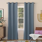 Sun Zero Nolan 2-pack Energy Saving Blackout Grommet Curtain Panel Pair, 40"W x 63"L, Denim Blue