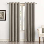Sun Zero Nolan 2-pack Energy Saving Blackout Grommet Curtain Panel Pair, 54"W x 108"L, Stone