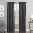 thumbnail image 1 of Sun Zero Nolan 2-pack Energy Saving Blackout Rod Pocket Curtain Panel Pair, 40"W x 63"L, Charcoal Gray, 1 of 5
