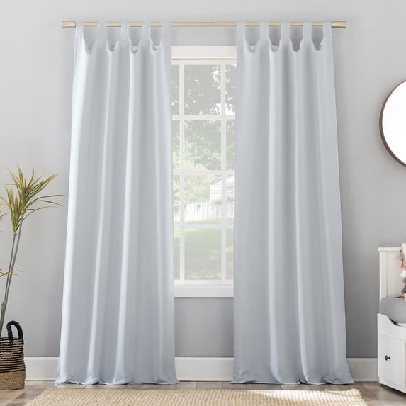 Sun Zero Brant 2-pack Energy Saving Blackout Tab Top Curtain Panel Pair, Oyster White, 40"W x 84"L (2 Panels)