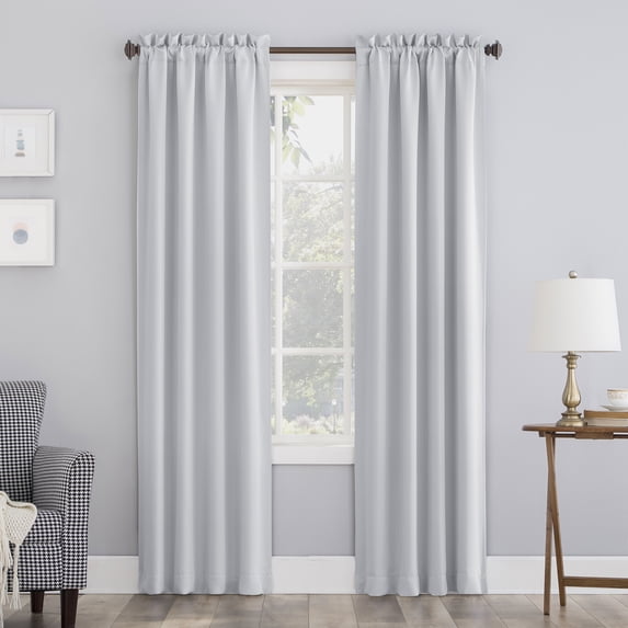 Sun Zero Nolan Energy Saving Blackout Rod Pocket Curtain Panel, 40"W x 108"L, Oyster White